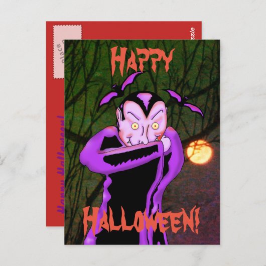 Vampire Halloween Briefkaart (Voorkant / Achterkant)