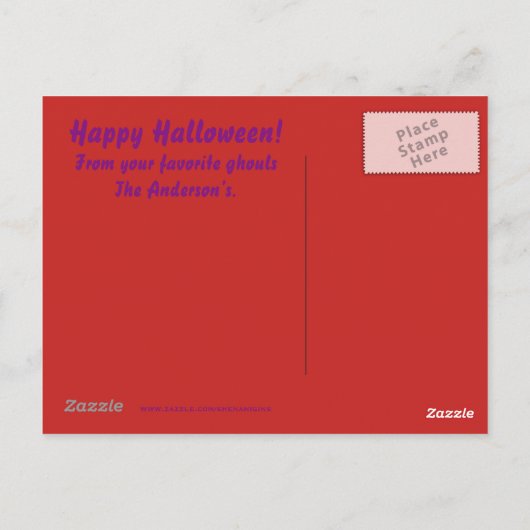 Vampire Halloween Briefkaart (Achterkant)