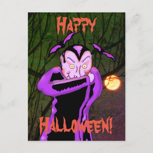 Vampire Halloween Briefkaart (Voorkant)