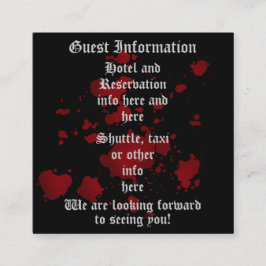 Vampire Halloween bruiloft gastinformatie Informatiekaartje