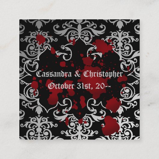 Vampire Halloween bruiloft gastinformatie Informatiekaartje (Achterkant)