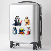 Vampire Halloween Custom-Cut Vinyl Sticker (Koffer)