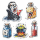 Vampire Halloween Custom-Cut Vinyl Sticker (Voorkant)