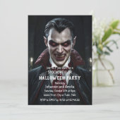 Vampire Halloween-feest uitnodiging Gotische Dracu (Staand voorkant)
