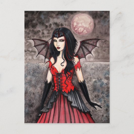 Vampire Halloween Gotische Sprookje Postkaart (Voorkant)