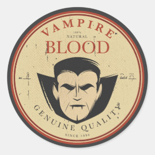 Vampire  Halloween Label in bloed