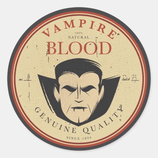 Vampire  Halloween Label in bloed (Voorkant)