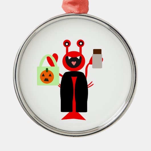 Vampire Halloween Lobster Metalen Ornament (Voorkant)