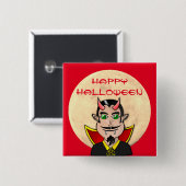 Vampire Halloween / Maan Vierkante Button 5,1 Cm (Voorkant /achterkant)