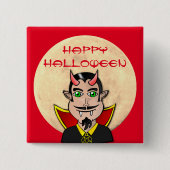 Vampire Halloween / Maan Vierkante Button 5,1 Cm (Voorkant)