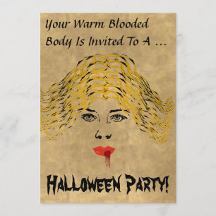 Vampire Halloween Party Invitation Kaart