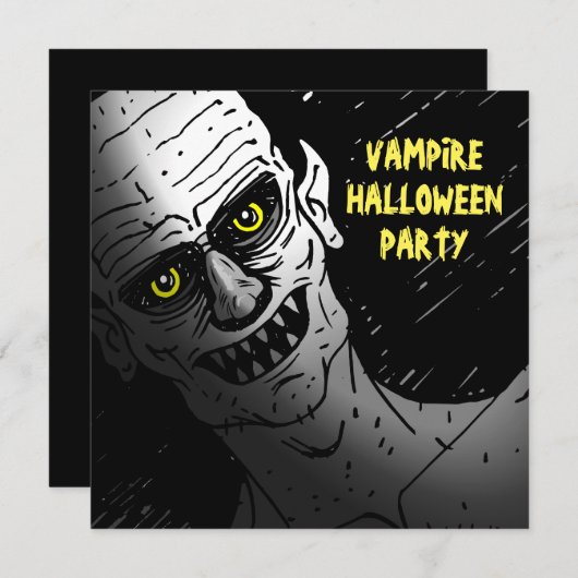 Vampire Halloween Party Invitation Kaart (Voorkant / Achterkant)