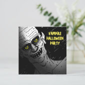 Vampire Halloween Party Invitation Kaart (Staand voorkant)