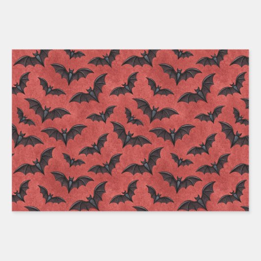 Vampire Halloween Pattern Inpakpapier Vel (Voorkant 3)