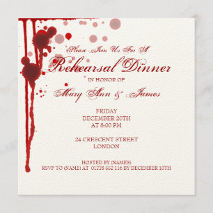 Vampire Halloween Rehearsal Dinner Fake Blood Red Kaart