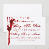 Vampire Halloween Save the Date Fake Blood Red (Voorkant / Achterkant)