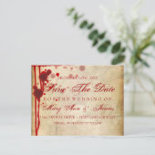 Vampire Halloween Save the Date Fake Blood Red Aankondigingskaart (Staand voorkant)