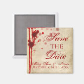 Vampire Halloween Save the Date Fake Blood Red Magneet (Voorkant / Achterkant)