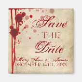 Vampire Halloween Save the Date Fake Blood Red Magneet (Voorkant)