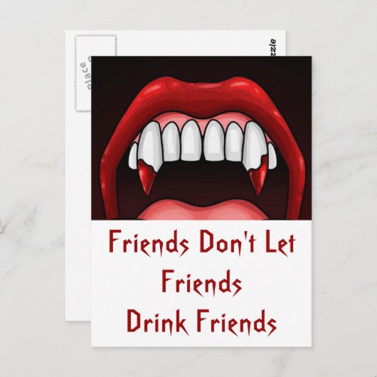 Vampire Halloween Teeth Briefkaart (Voorkant / Achterkant)