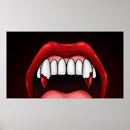 Vampire Halloween Teeth Poster (Voorkant)