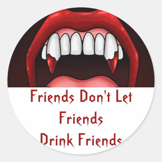 Vampire Halloween Teeth Ronde Sticker (Voorkant)