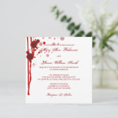 Vampire Halloween Weddenschap Fake Blood Red Kaart (Staand voorkant)