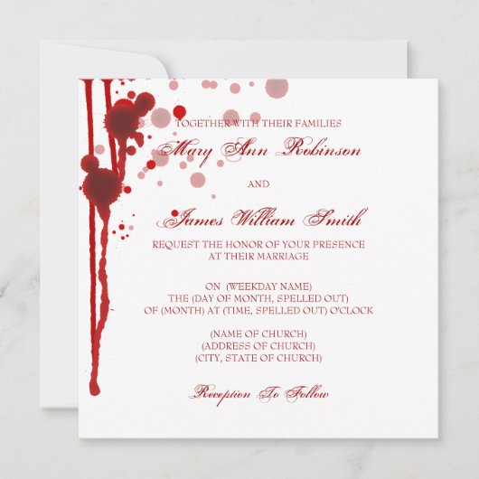 Vampire Halloween Weddenschap Fake Blood Red Kaart (Voorkant)