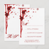 Vampire Halloween Weddenschap RSVP Fake Blood Red (Voorkant / Achterkant)