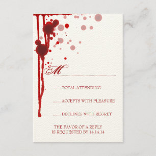 Vampire Halloween Weddenschap RSVP Fake Blood Red