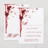 Vampire Halloween Weddenschap RSVP Fake Blood Red (Voorkant / Achterkant)