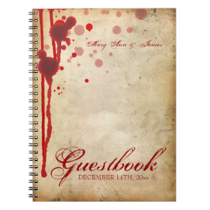 Vampire Halloween Wedding Guestbook Fake Blood Red Notitieboek