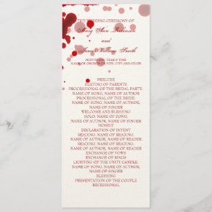 Vampire Halloween Wedding Program Fake Blood Red Programmakaart