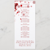 Vampire Halloween Wedding Program Fake Blood Red Programmakaart (Achterkant)