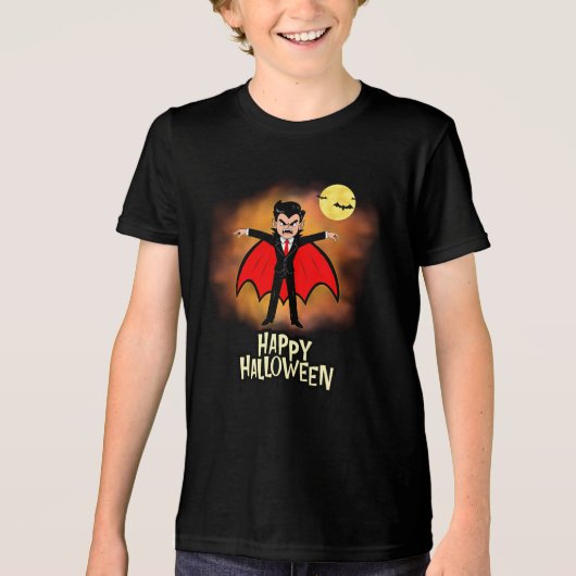 Vampire Happy Halloween T-Short Tri-Blend Shirt (Voorkant)