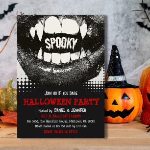 Vampire Hoektand Griezelfeest Halloween Bloedrood Kaart