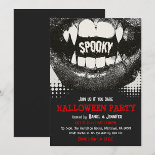 Vampire Hoektand Griezelfeest Halloween Bloedrood Kaart