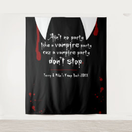 Vampire Hol Party Stop Niet Halloween Achtergrond Wandkleed