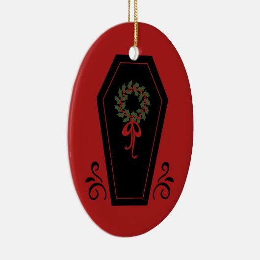 Vampire Holiday Coffin Keramisch Ornament (Rechts)