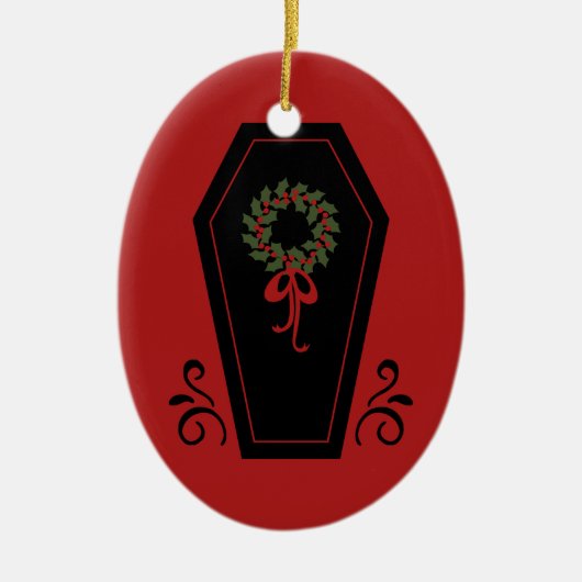 Vampire Holiday Coffin Keramisch Ornament (Voorkant)