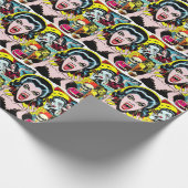 Vampire Horror Meisjes Strips Cadeaupapier (Hoek)