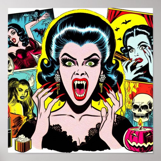 Vampire Horror Meisjes Strips Poster (Voorkant)