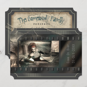 Vampire Horror Movie Gothic Halloween Party Kaart