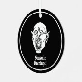 Vampire Horror Zwart Metalen Ornament (Voorkant links)