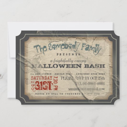 Vampire-horrorgotiek Halloween-feest Kaart (Achterkant)