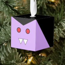 Vampire Houten Kubus Halloween Ornament
