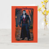 Vampire Hunk Halloween Kaart (Gele Bloem)