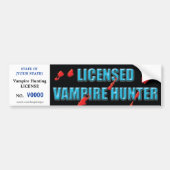 Vampire Hunting licence w/ bloed spatters Bumpersticker (Voorkant)