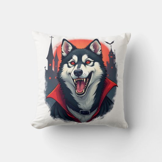 Vampire Husky Beet Kussen (Voorkant)
