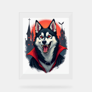 Vampire Husky Bite Acryl Bord